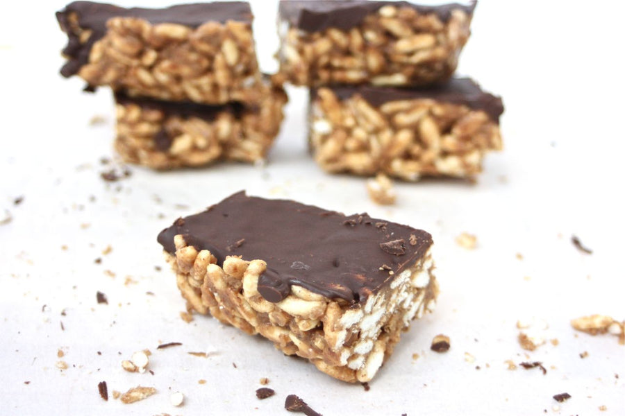 chocolate almond butter rice crispy squares